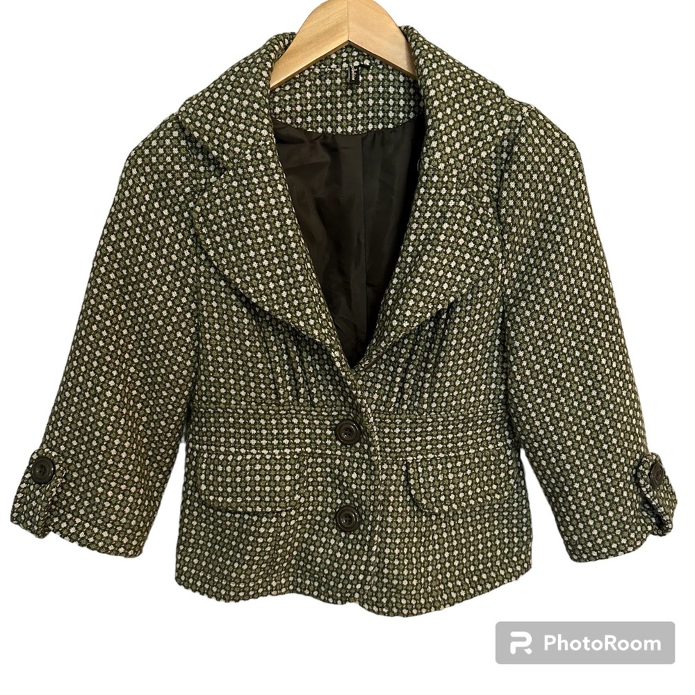 Ambition Women’s Cropped (Waist Length) Blazer - Size S - Green